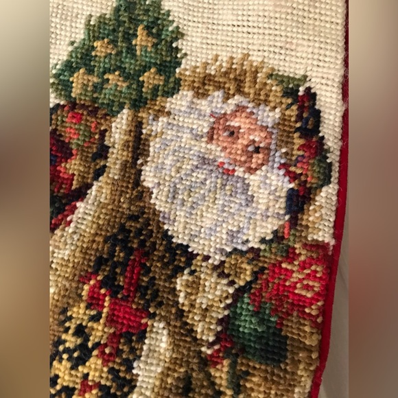 Vintage Christmas stocking needle point - Picture 3 of 13